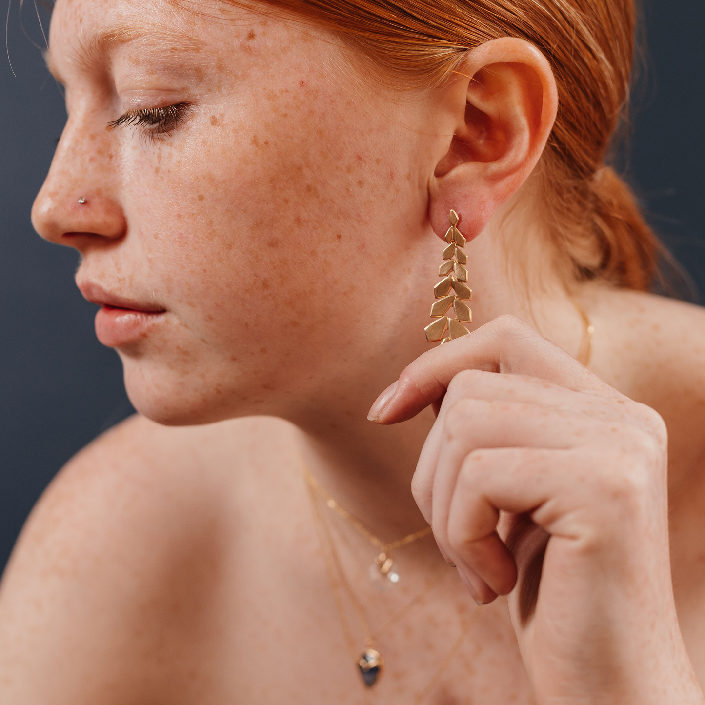 Weeping Willow Earrings in 14k Gold