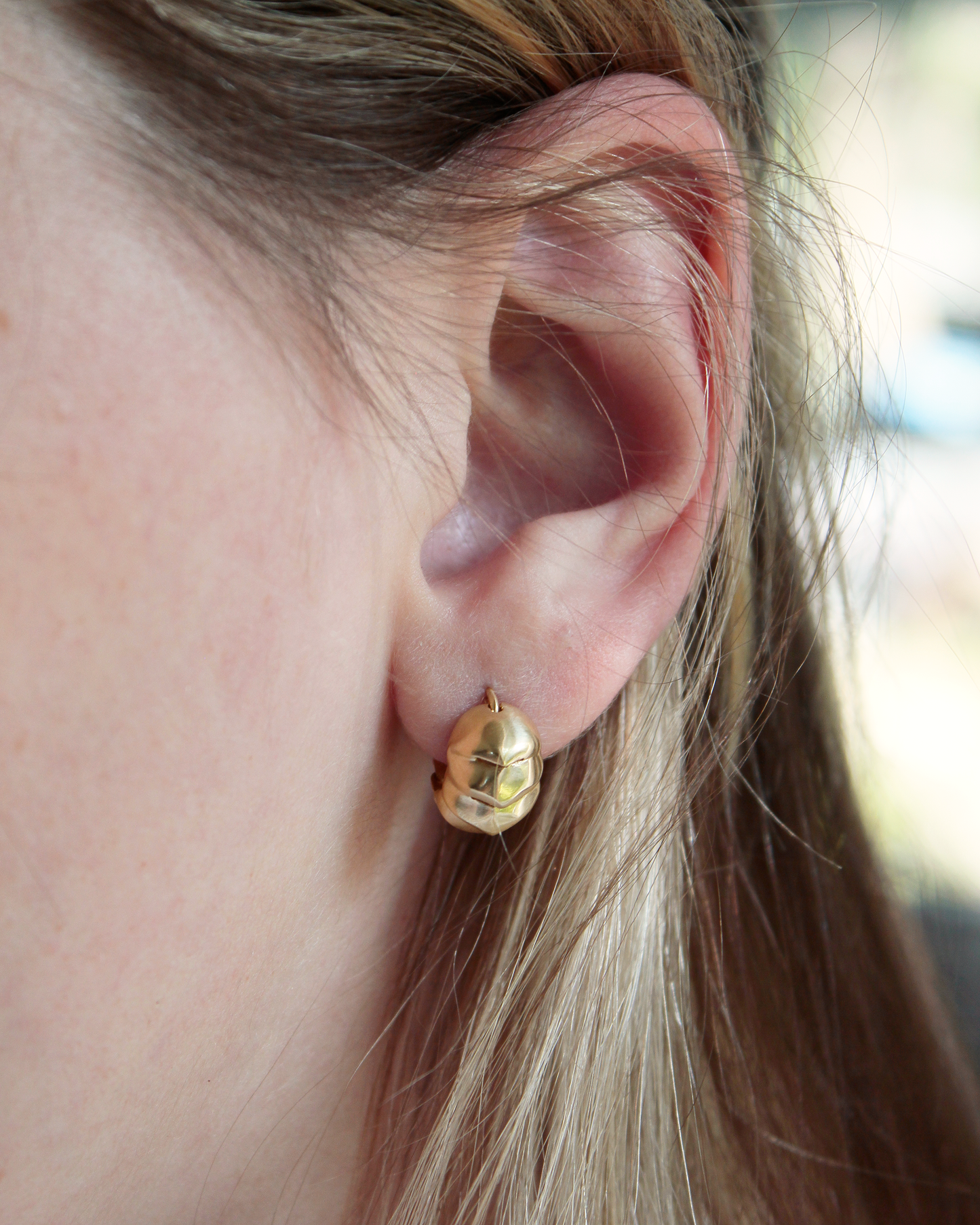 Roly Poly Huggie Earrings in 14k Gold