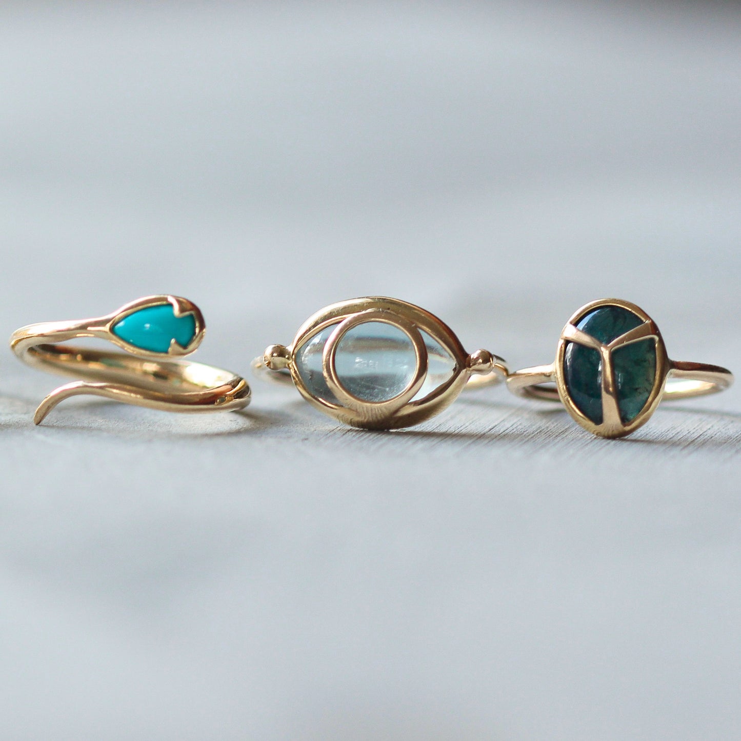 Third Eye Ring in Aquamarine and 18k Gold