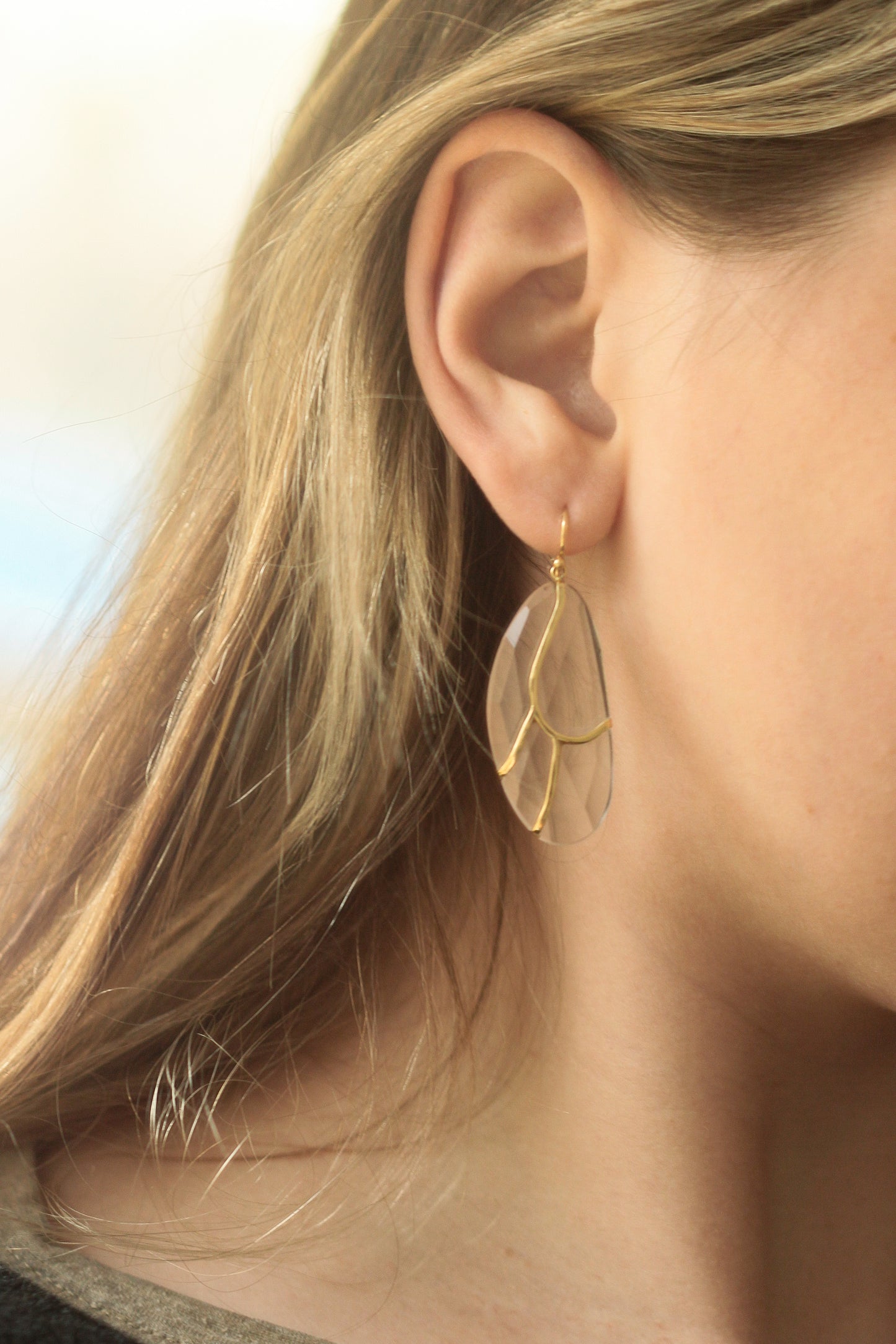 Butterfly Earrings in Crystal Quartz