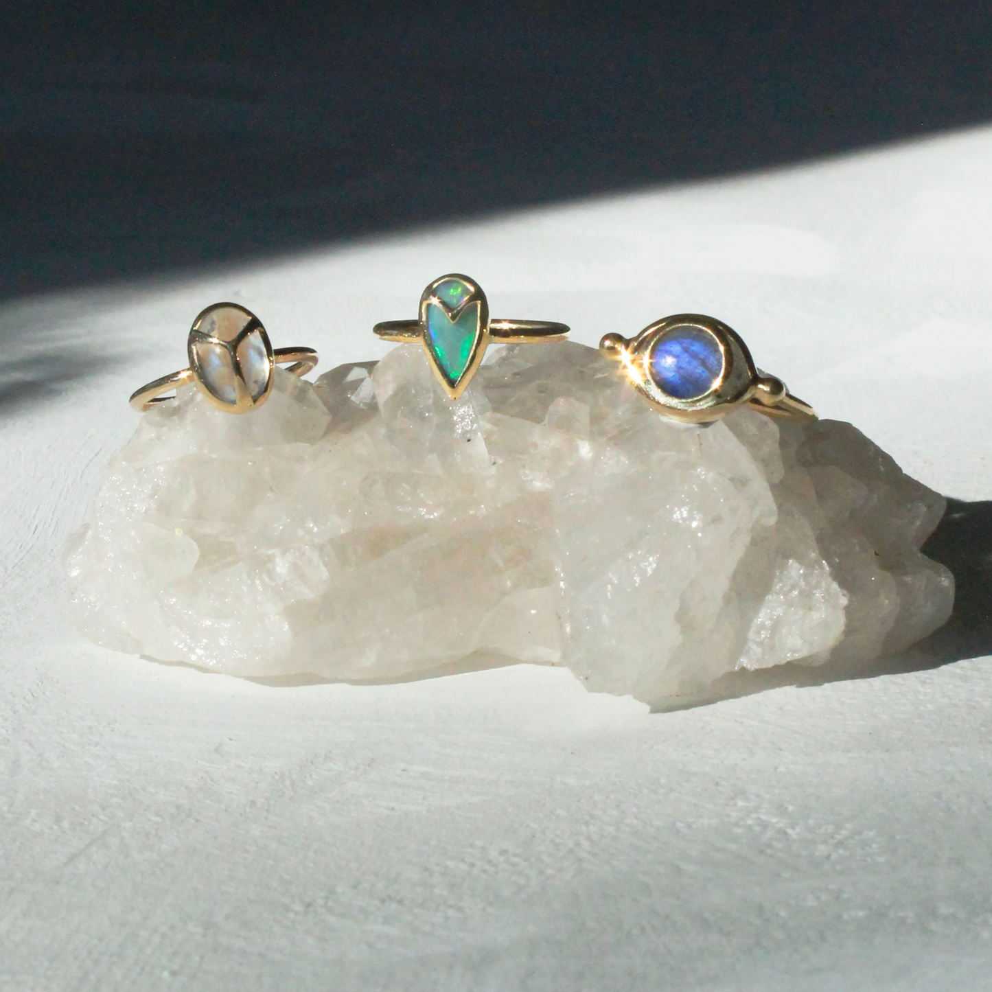 Third Eye Ring in Labradorite and 18k Gold
