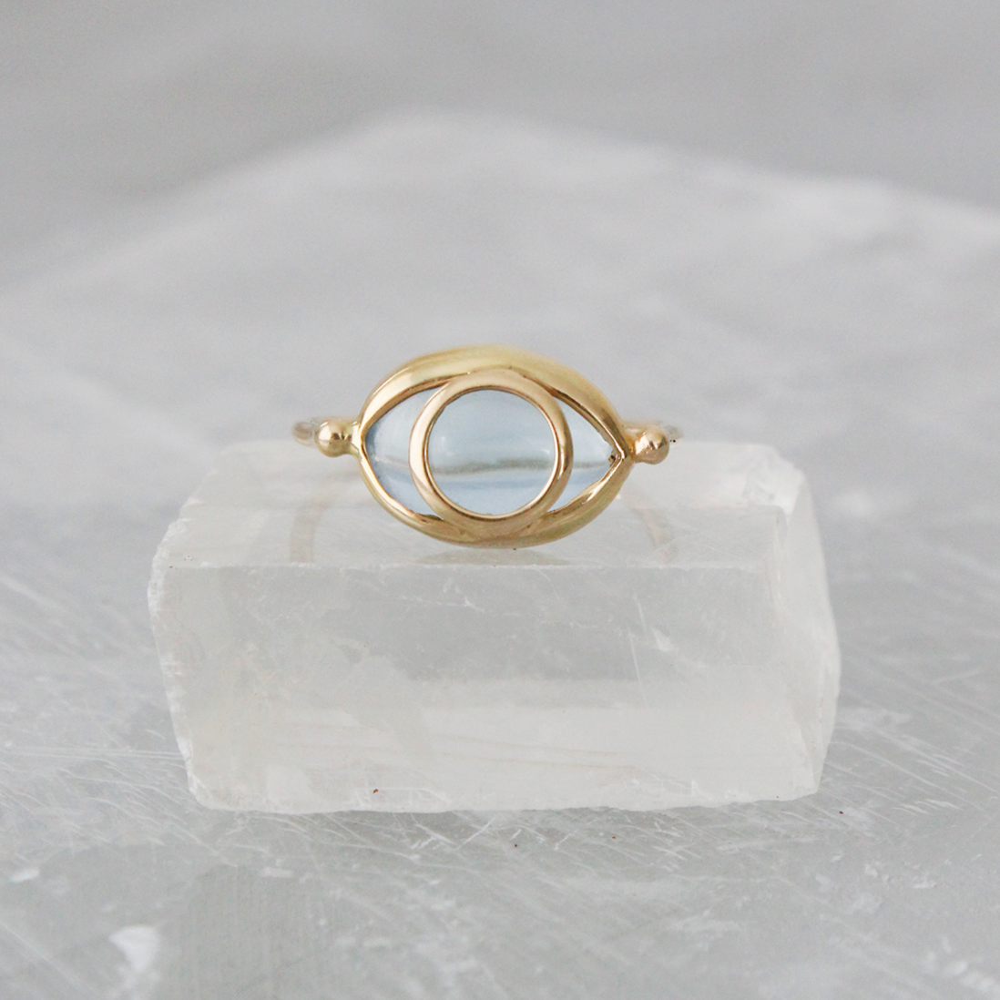Third Eye Ring in Aquamarine and 18k Gold