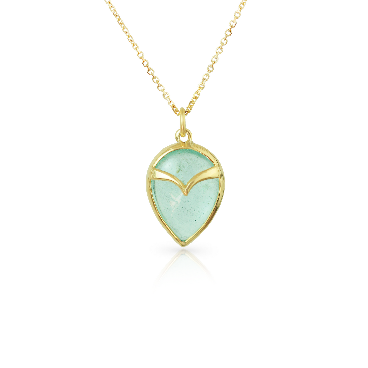 Owl Pendant in Aquamarine and 18k Gold