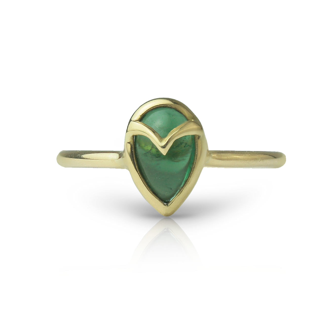 Owl Ring in Green Tourmaline and 18k Gold