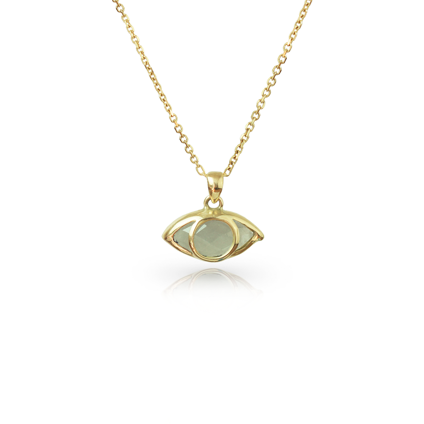 Third Eye Necklace in Grey Moonstone and 18k Gold