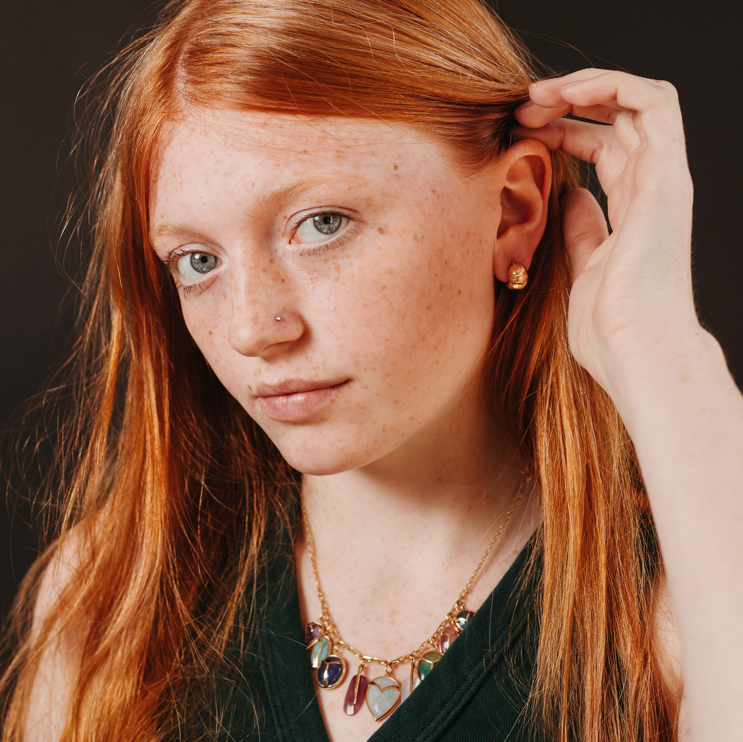 Roly Poly Huggie Earrings in 14k Gold