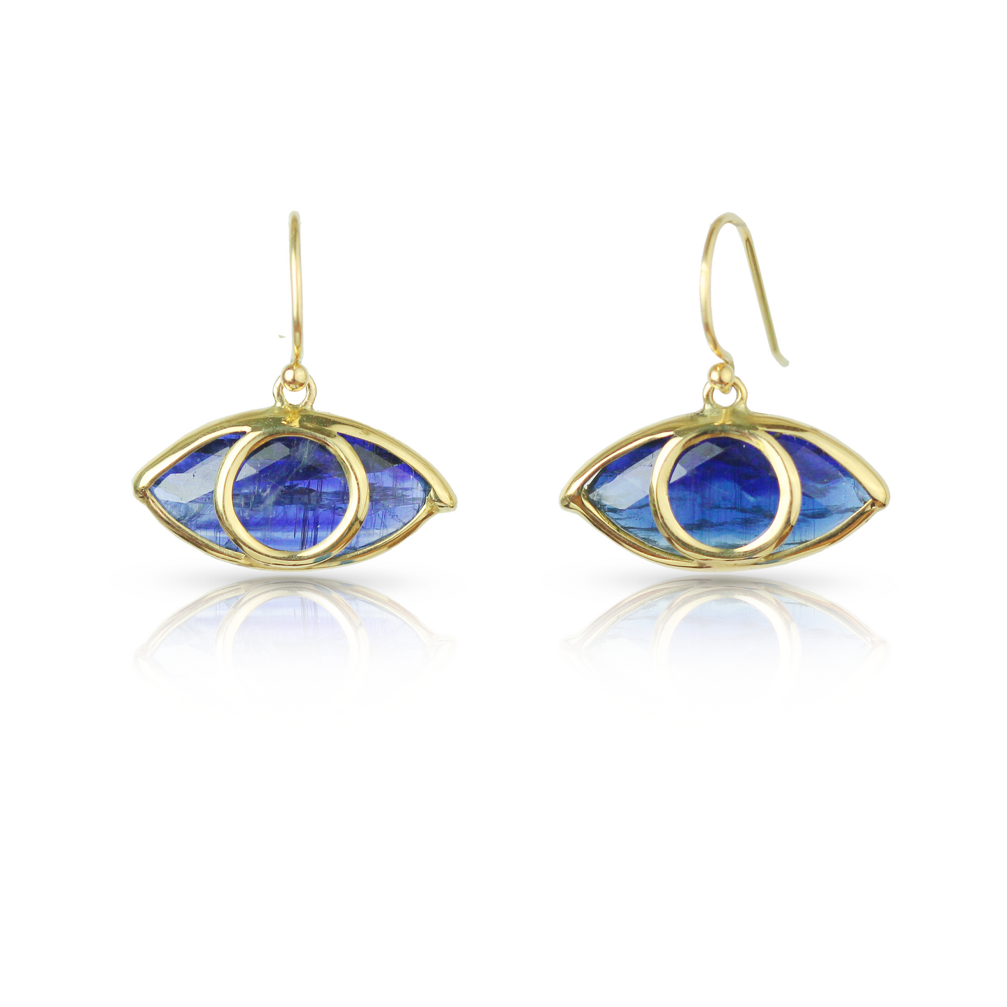 Third Eye Earrings in Kyanite and 18k Gold