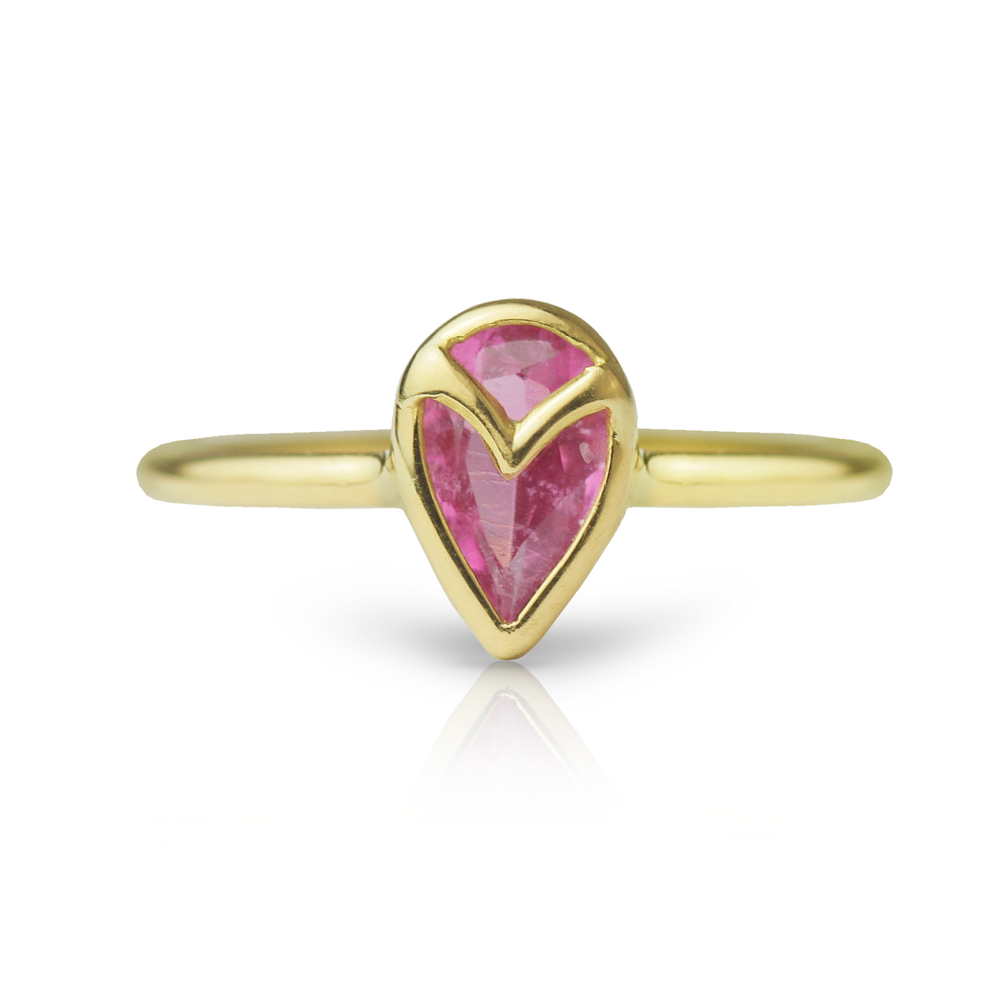 Owl Ring in Pink Tourmaline and 18k Gold