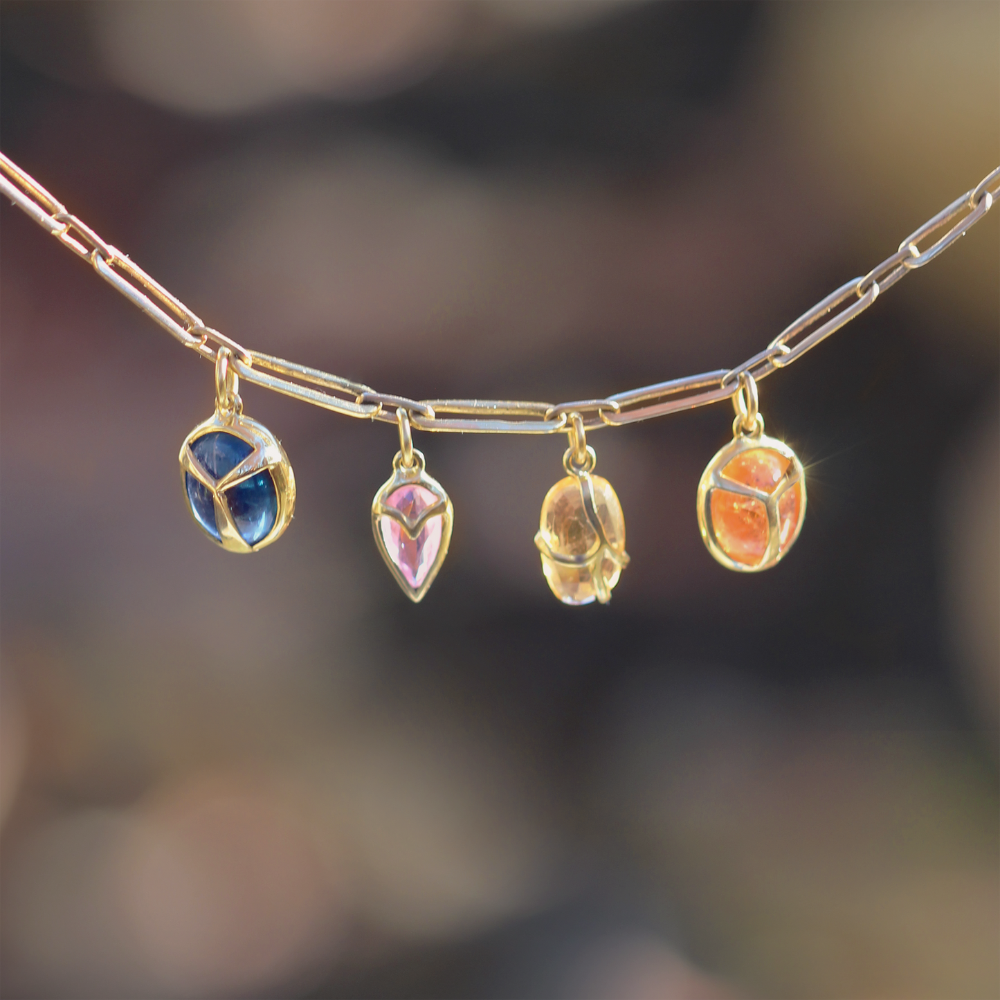 Butterfly Charm in Citrine and 18k Gold