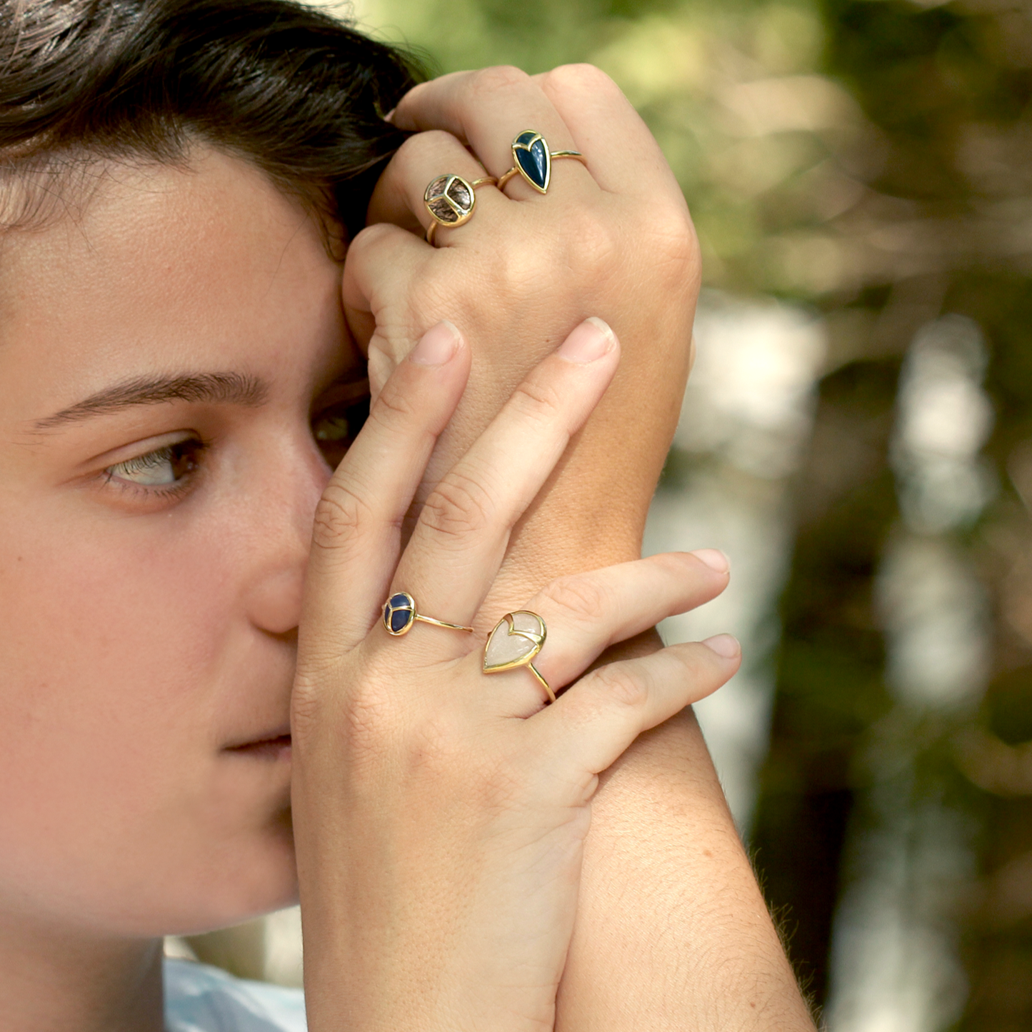 Woman Modeling Rings