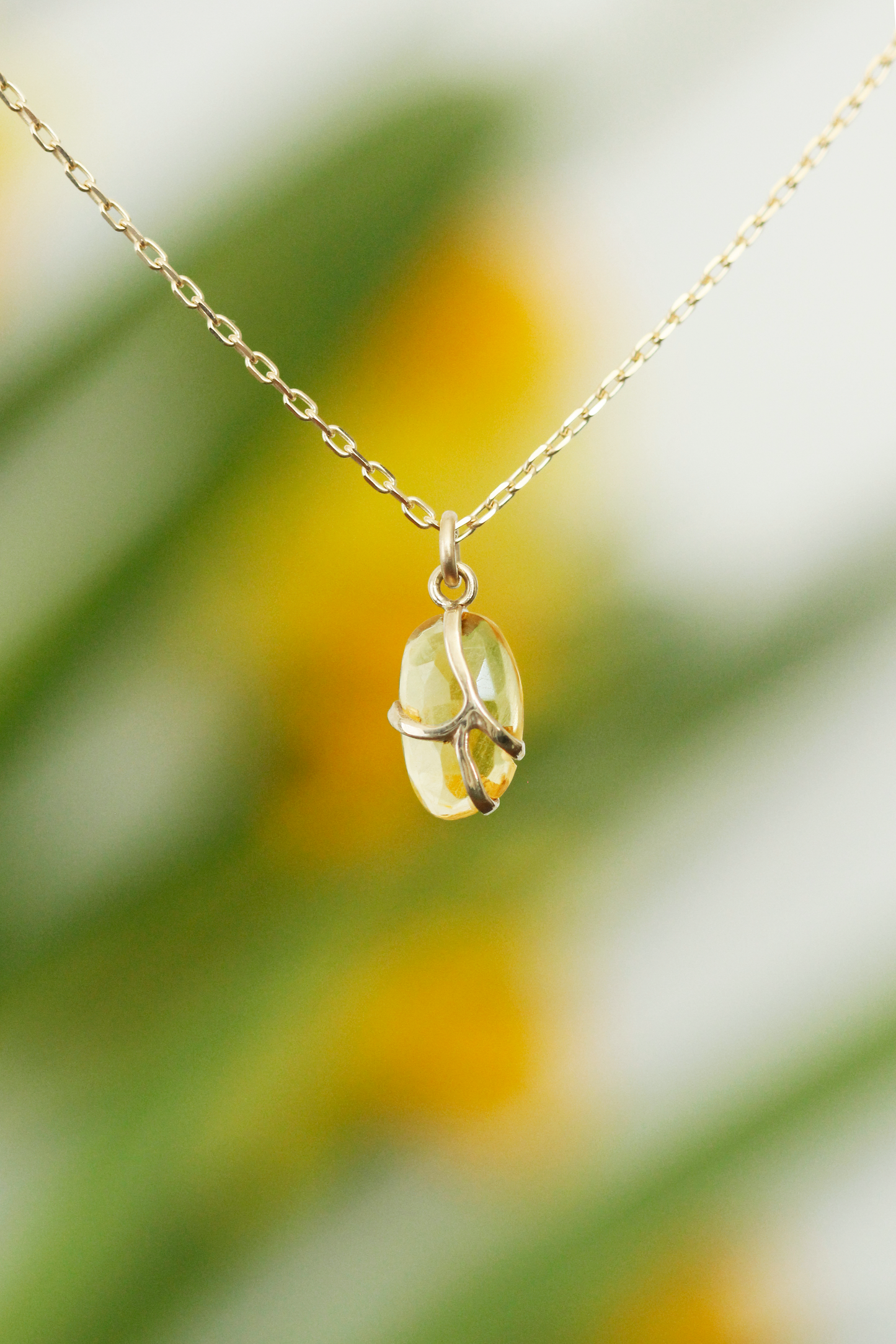 Butterfly Charm in Citrine and 18k Gold