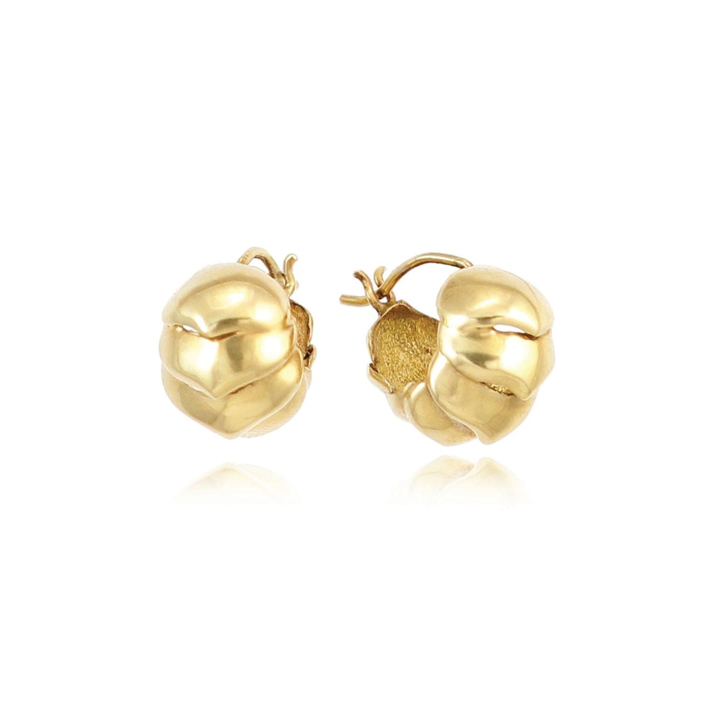 Roly Poly Huggie Earrings in 14k Gold