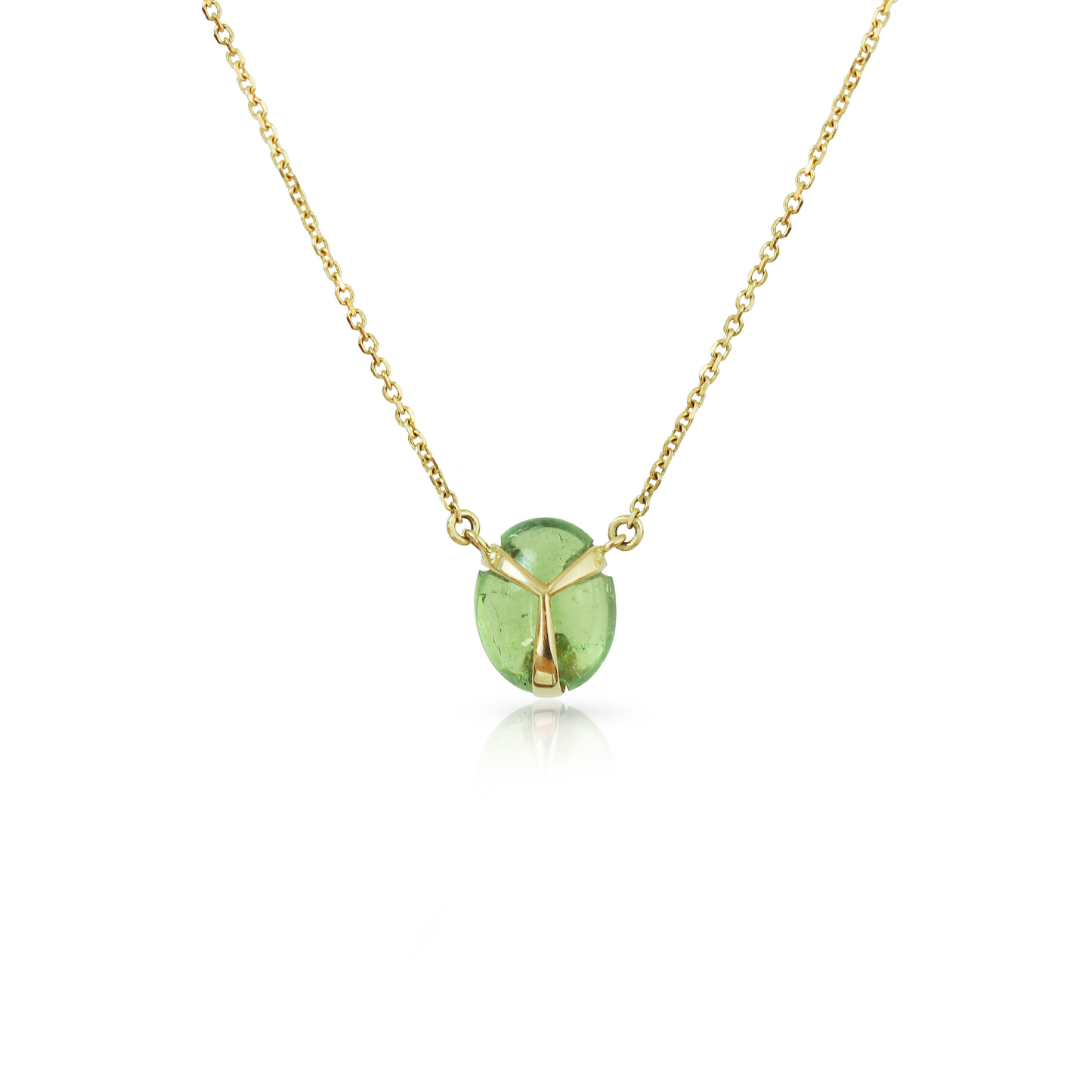 
                  
                    Lucky Scarab Pendant in Green Tourmaline & 14k Gold
                  
                
