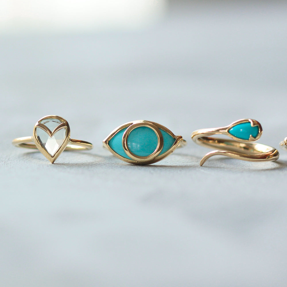 
                  
                    Third Eye Ring in Turquoise and 18k Gold
                  
                