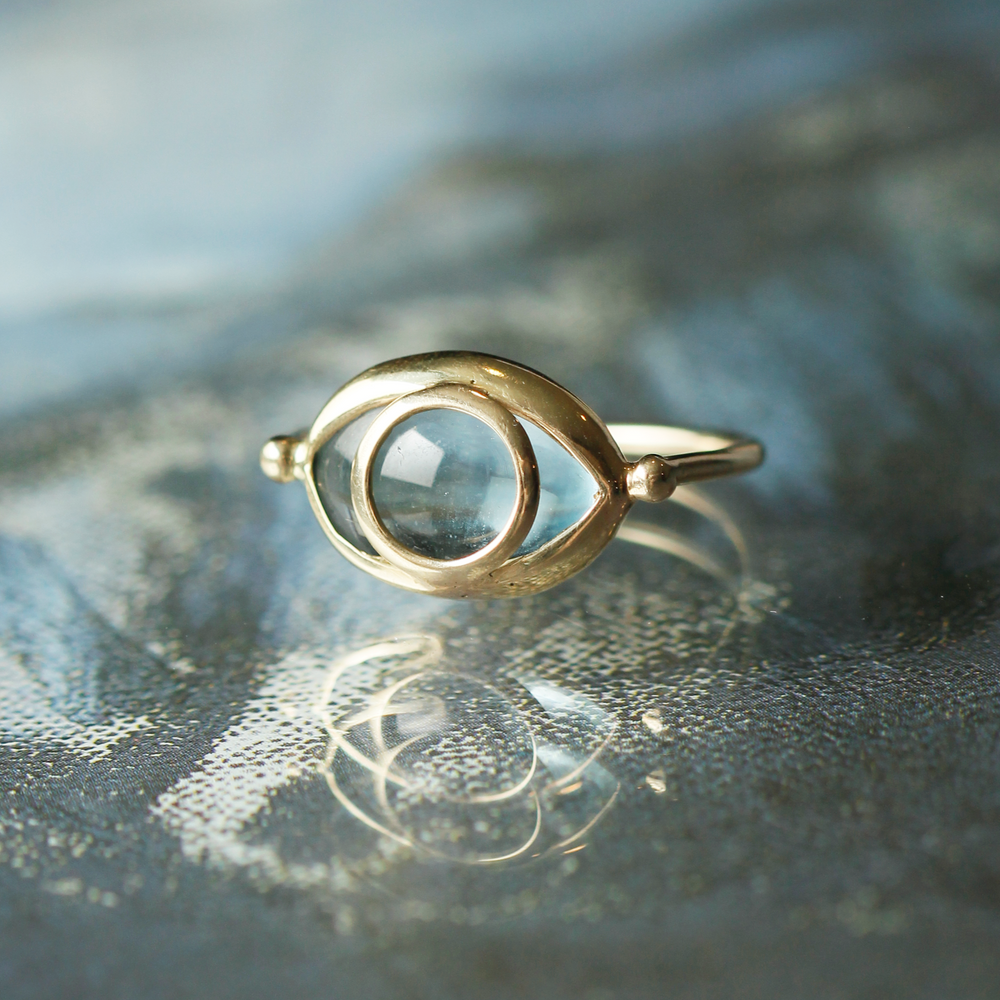
                  
                    Third Eye Ring in Aquamarine and 18k Gold
                  
                