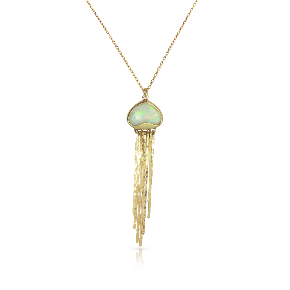 Jellyfish Necklace in Crystal Opal & 18k Gold