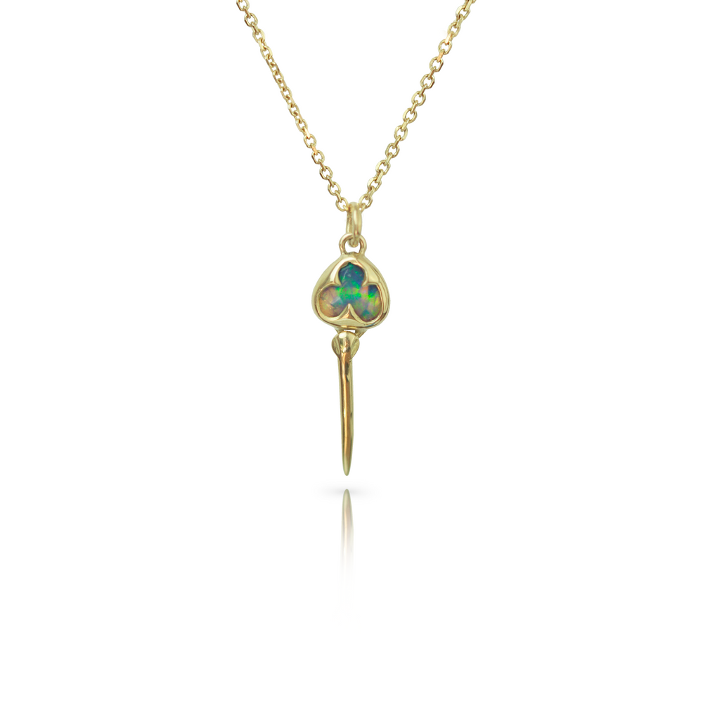 Stingray Necklace in Black Opal and 18k Gold