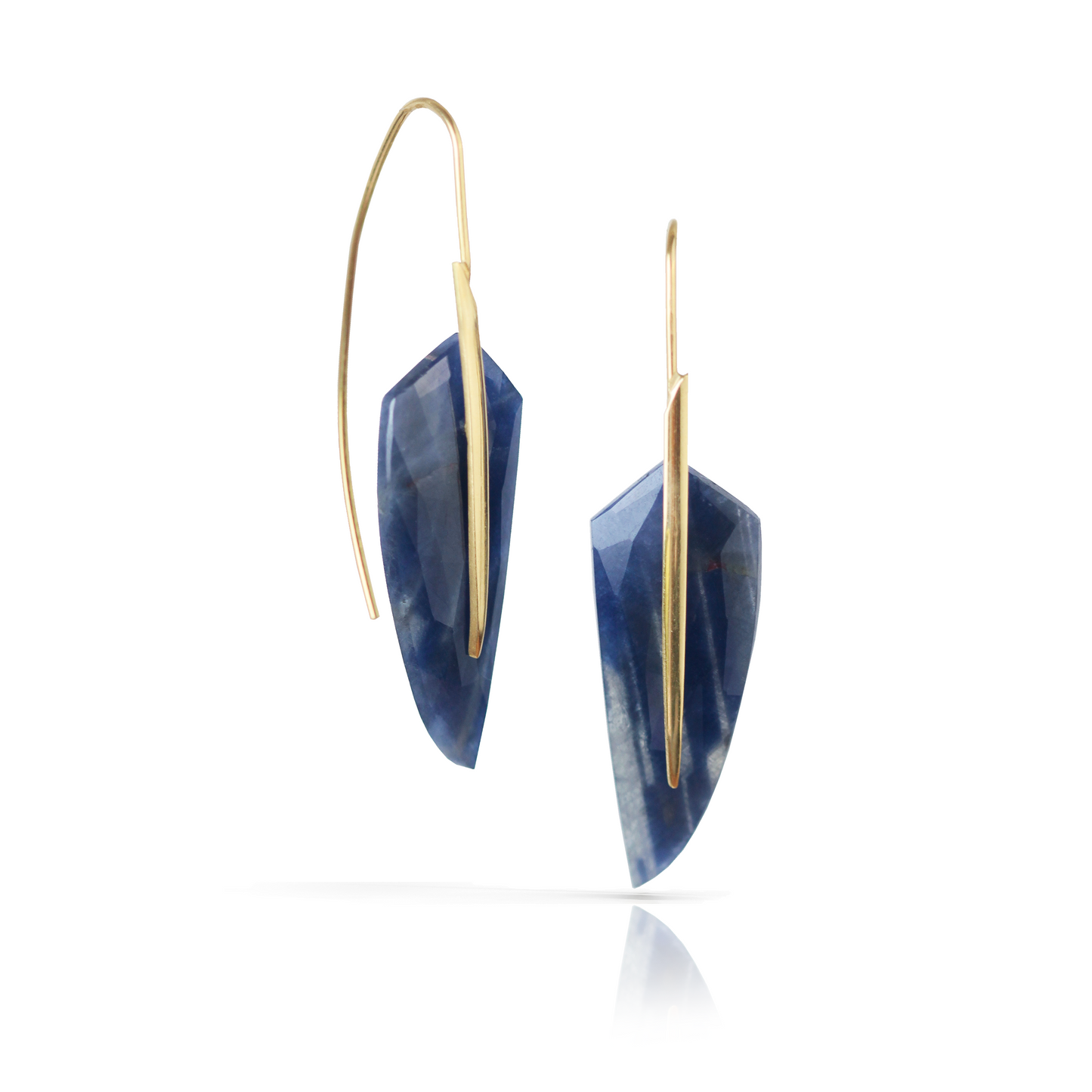 
                  
                    Feather Earrings in Blue Sapphire & 18k Gold
                  
                