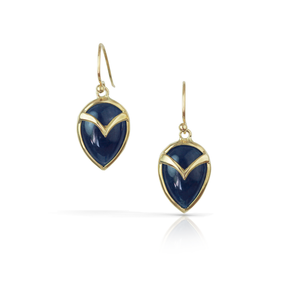 
                  
                    Owl Earrings in Blue Sapphire and 18k Gold
                  
                