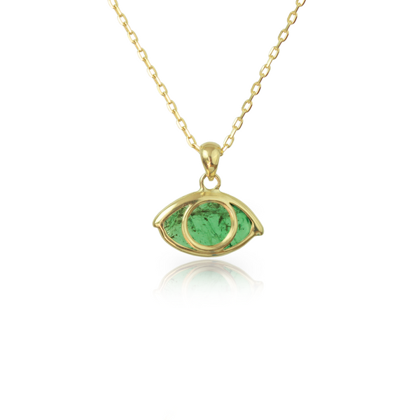 RAYDBACK｜18K GOLD PENDANT｜EMERALD EYES JESUS 18K GOLD PENDANT- (EMERALD EYES) – RAYDBACK