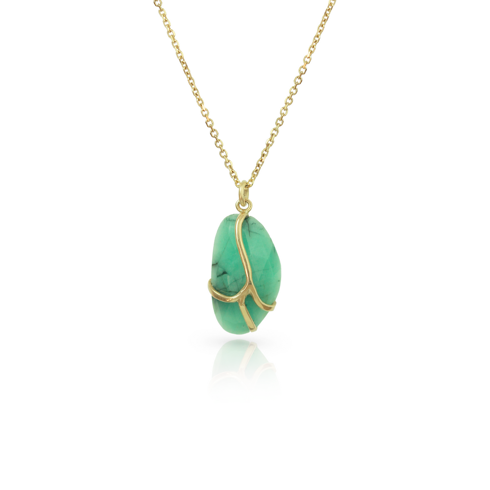 Butterfly Pendant in Emerald and 18k Gold