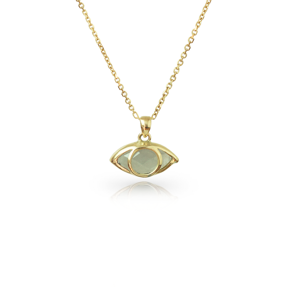 
                  
                    Third Eye Necklace in Grey Moonstone and 18k Gold
                  
                