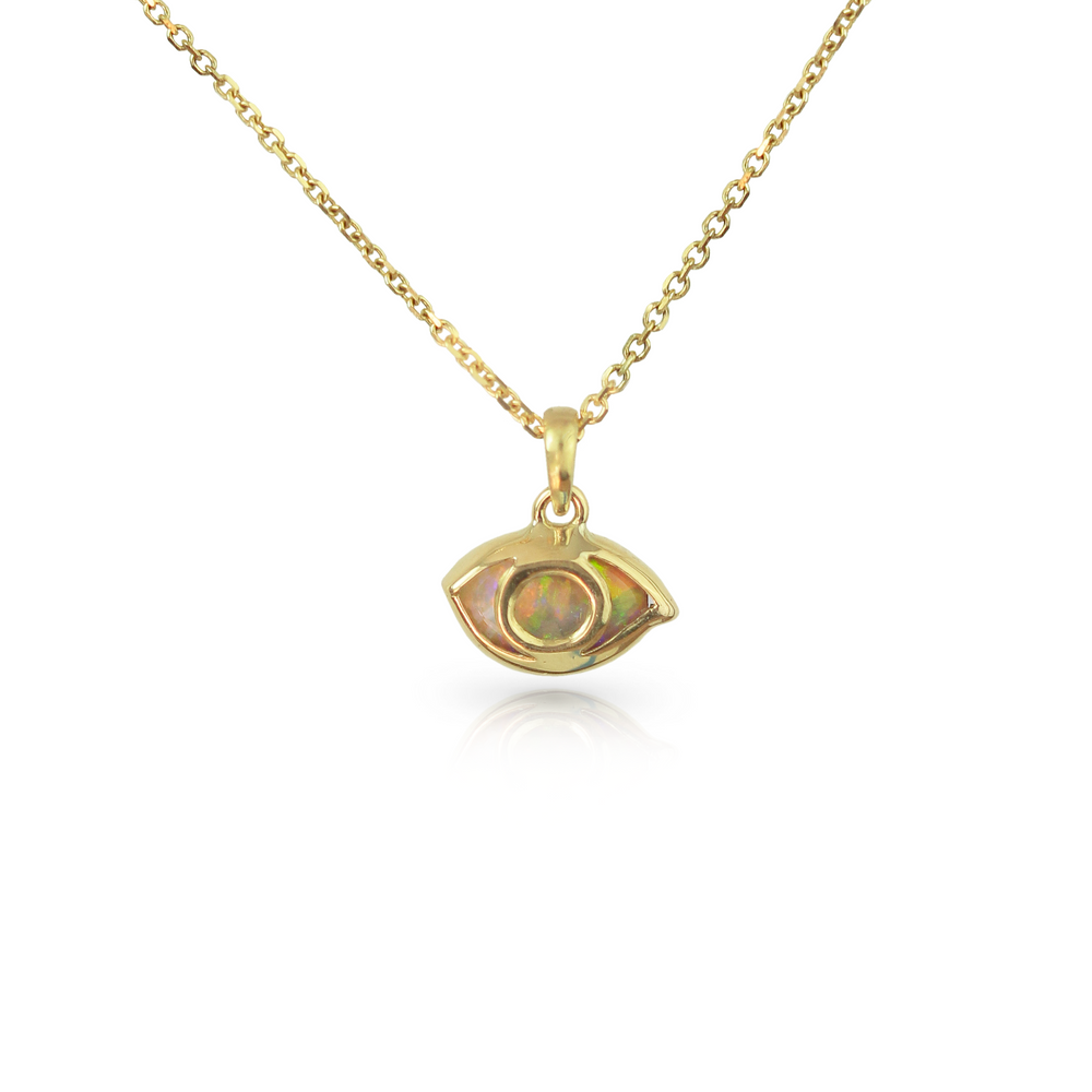 Third Eye Necklace in Opal and 18k Gold