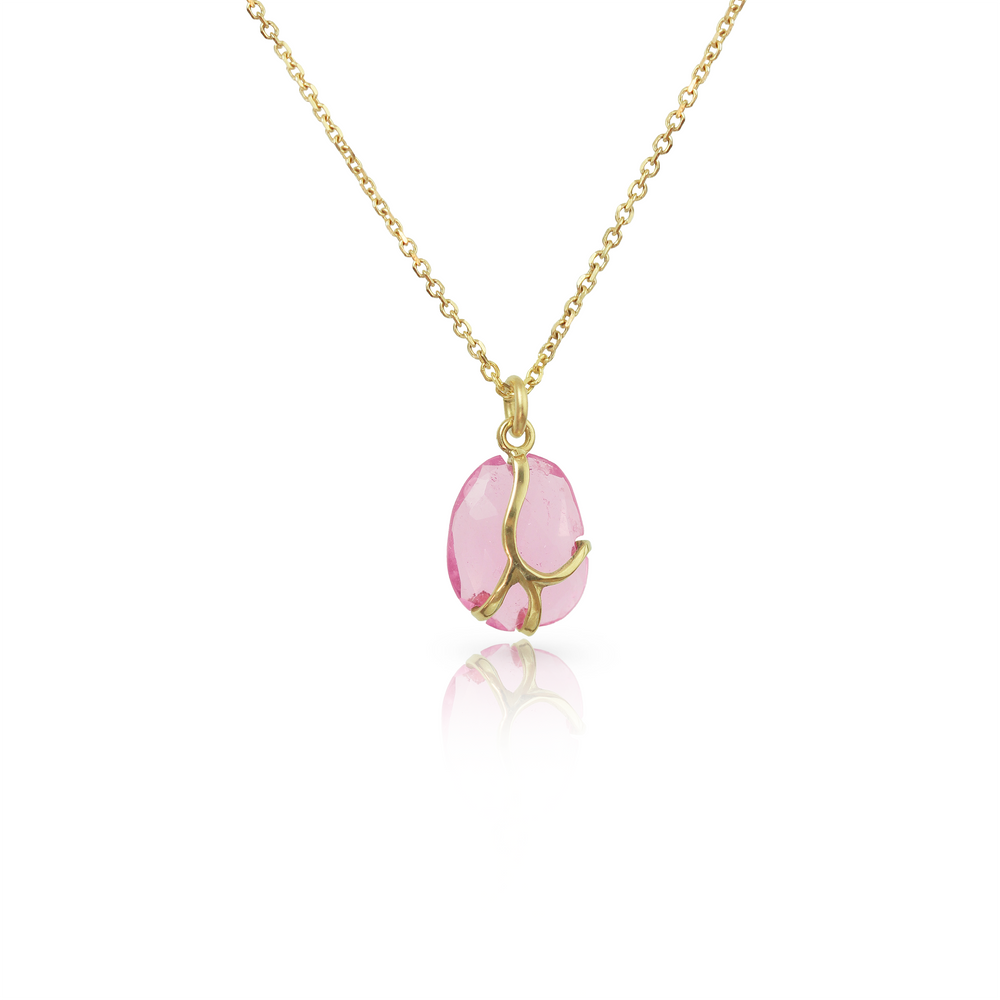 
                  
                    Butterfly Pendant in Pink Tourmaline and 18k Gold
                  
                