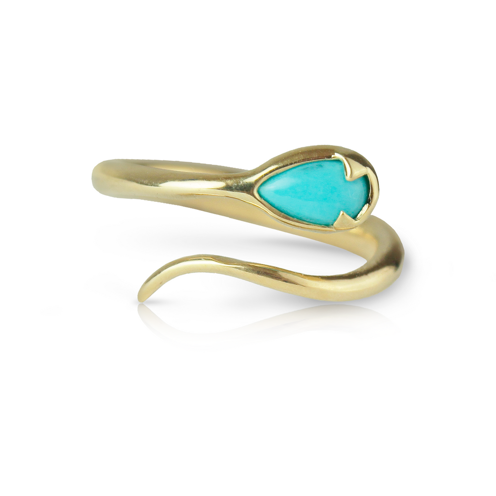 
                  
                    Serpent Ring in Turquoise and 18k Gold
                  
                