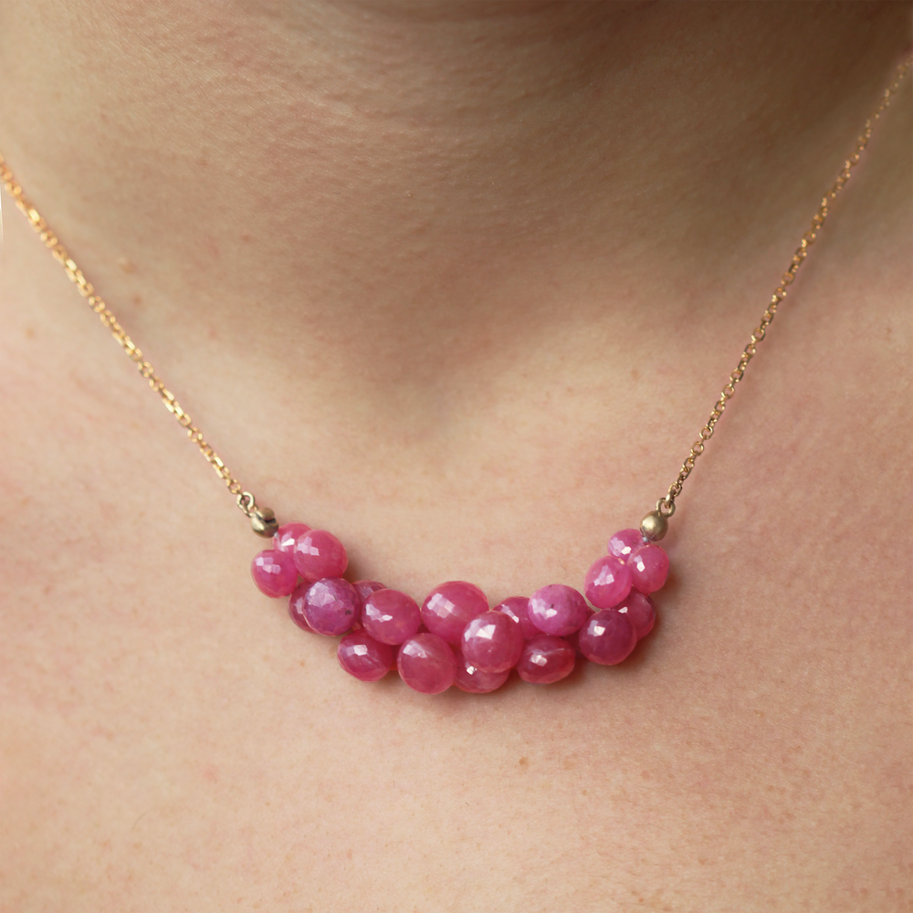
                  
                    Caviar Scoop Necklace in Ruby and 14k Gold
                  
                