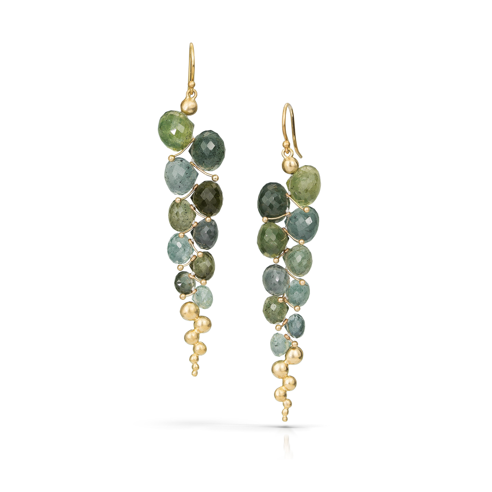 
                  
                    Large Caviar Earrings in Moss Aquamarine and 14k Gold
                  
                