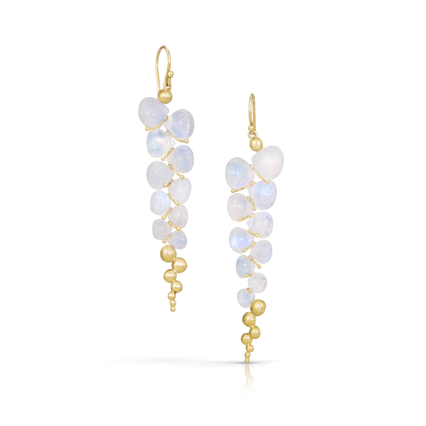 moonstone briolette drop earrings with french hooks