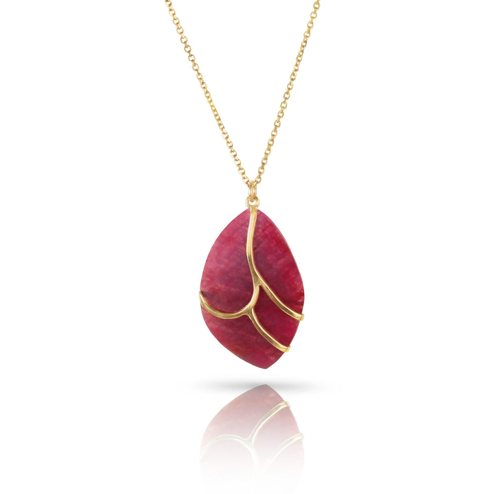 Butterfly Charm in Ruby and 18k Gold